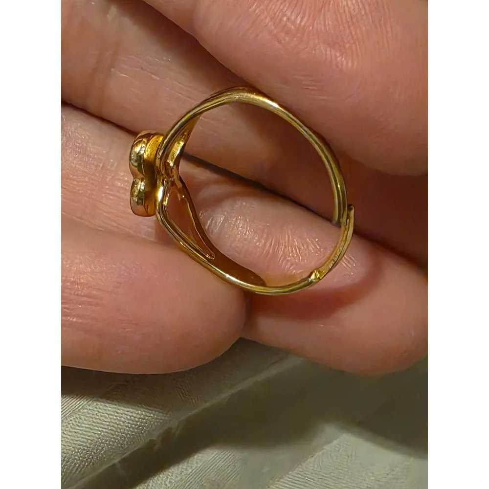 Vintage Style‎ Gold Tone Adjustable Ring Turquoise Heart Cross Faith Jewelry